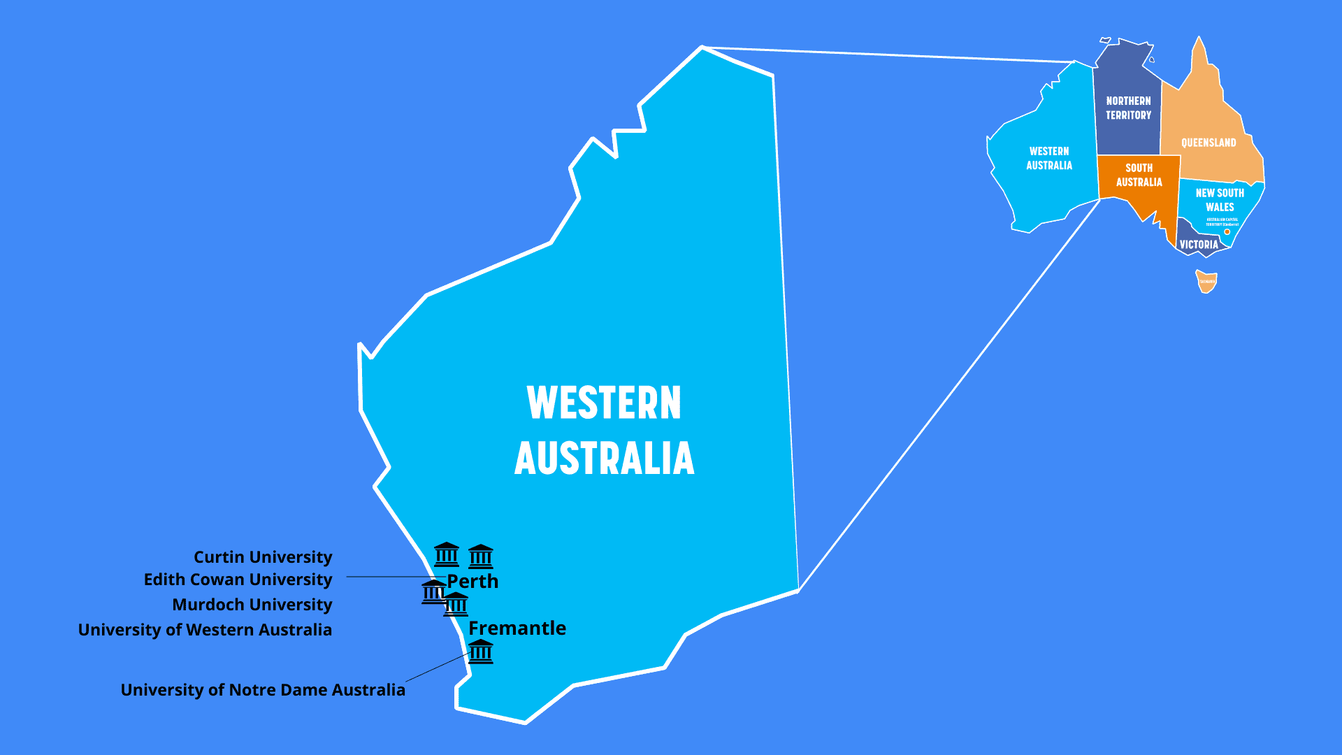 Universities in Western Australia Map